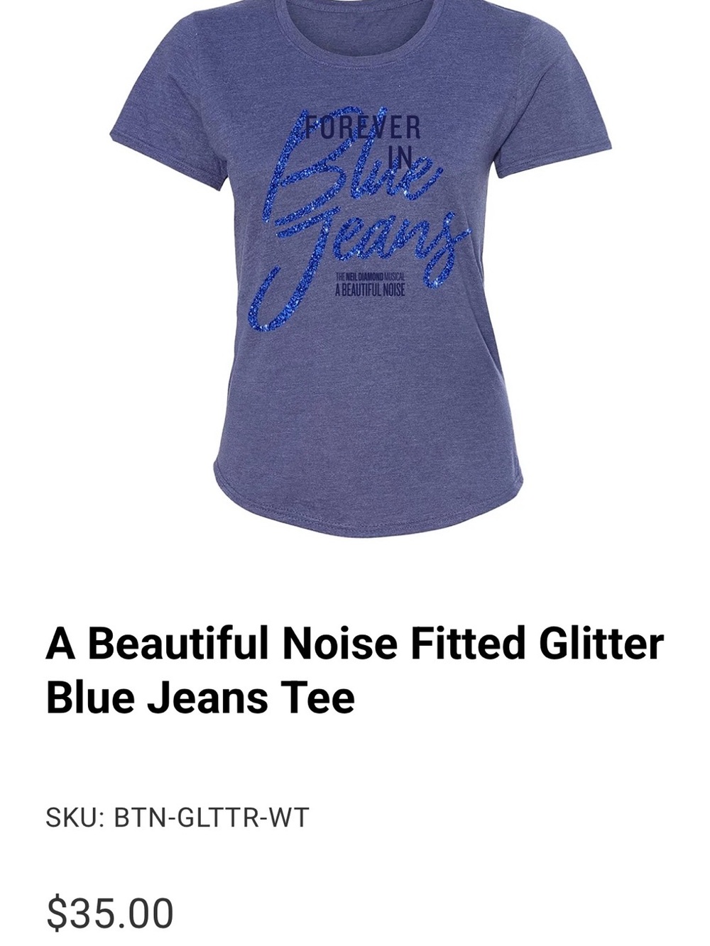 Never worn, fun tee for the “Blue Jeans Gal”